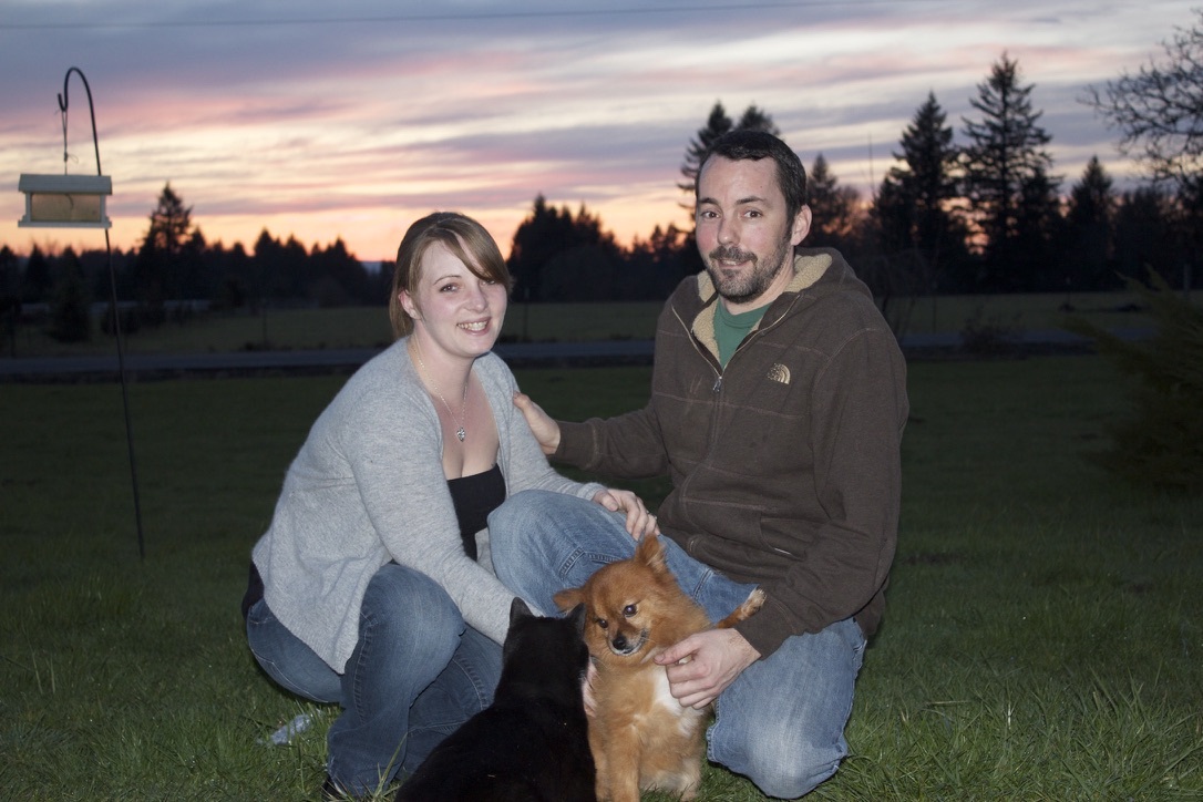 Bruno posing for the camera with Felicia and I